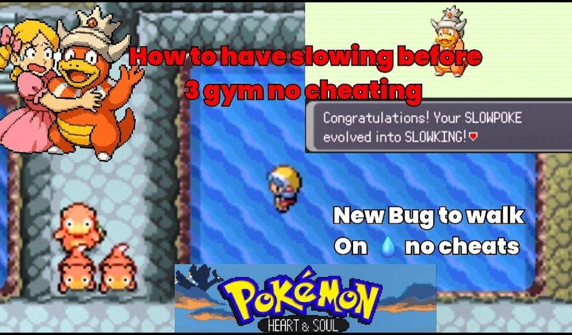 Bug in Pokemon Heart and Soul Rom Hack , walking on water and finding Slowpoke with King's Rock item