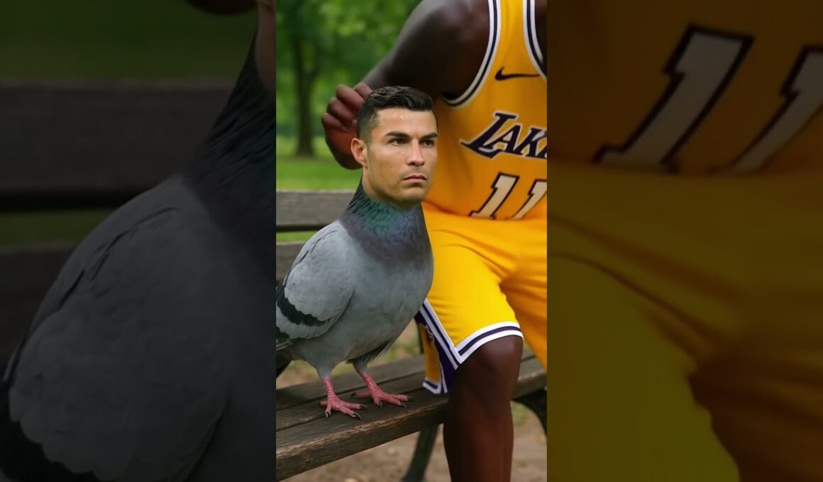 Ronaldo and Lebron James #ronaldo #lebronjames #pigeon #shorts