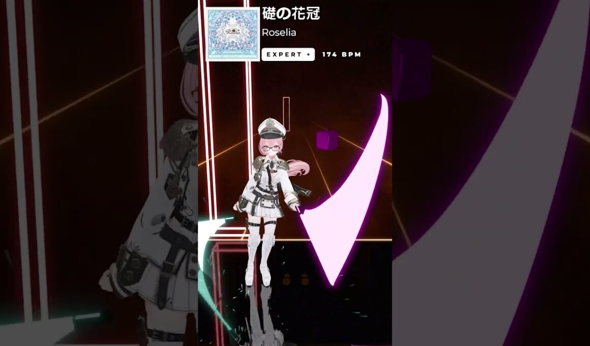【Beatsaber / 創作譜面】Roselia - 礎の花冠 / BanG Dream(正面) #shorts #kyouarashi #創作譜面