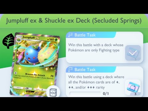 Pokémon TCG Pocket - Jumpluff ex & Shuckle ex Deck (Secluded Springs) | Disadvantage Mission
