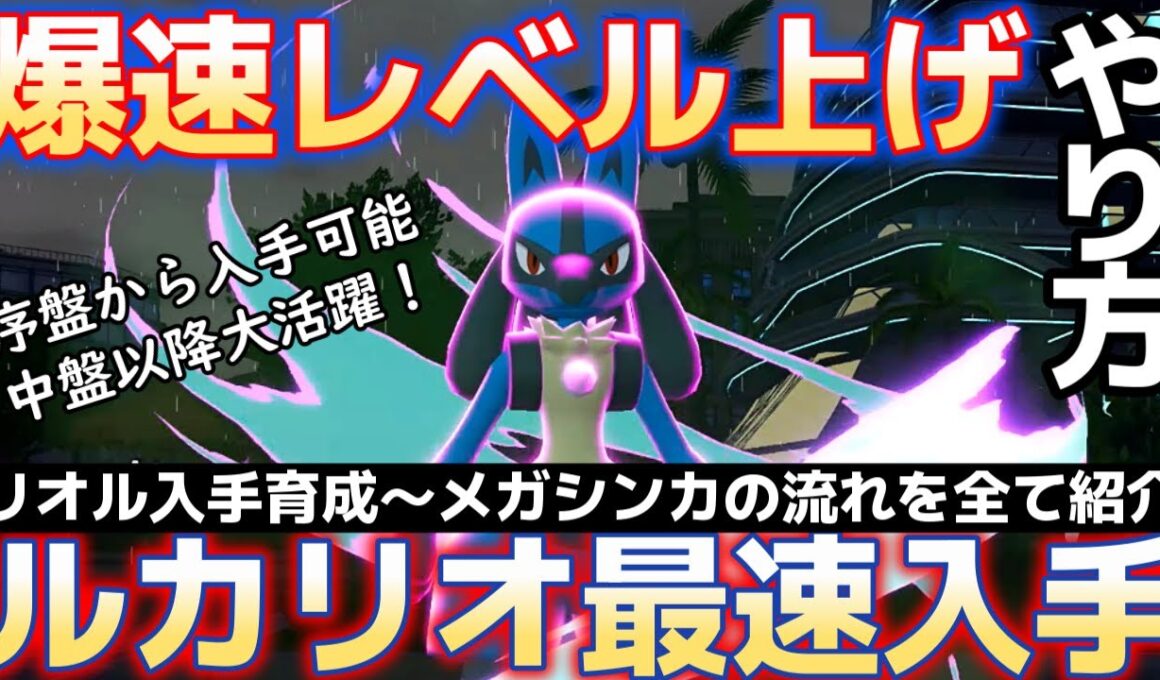 【ポケモンZA】序盤可で中盤以降大活躍！爆速レベル上げ方法＆最速ルカリオ入手方法、育成～メガシンカの全流れを紹介【ポケモンレジェンズZA】【Switch2】
