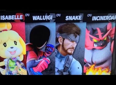 Super Smash Bros. Ultimate Isabelle vs. Waluigi vs. Snake vs. Incineroar