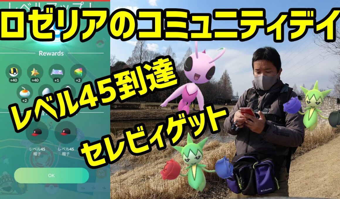 【ポケモンGO】レベル45到達と色違いセレビィとロゼリアのコミュニティ・デイ