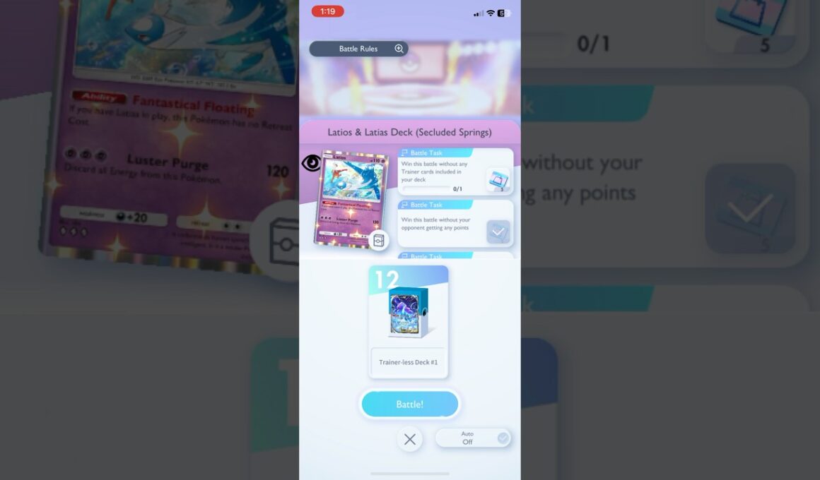Pokémon TCG Pocket - Latios & Latias Deck (Secluded Springs) | Trainer-less Mission