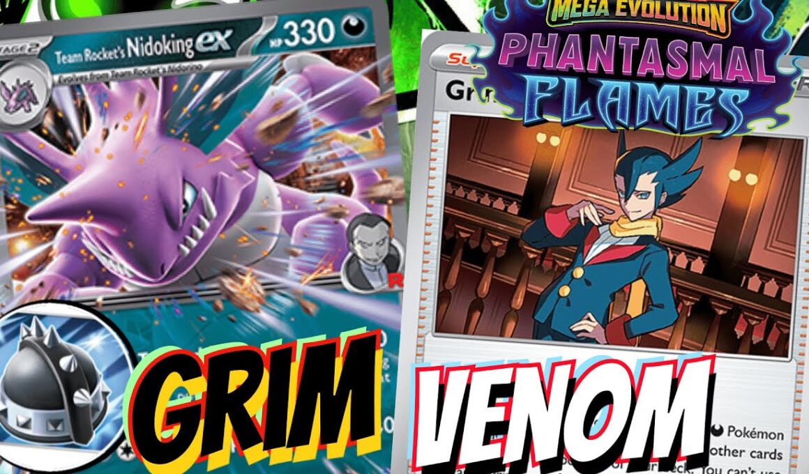 ロケット団のニドキングがグリムスリーの技で大暴れ！☠️🤟 パンクヘルメット、スピリットボーン、トゲトゲピーと共に