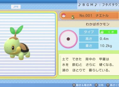 シンオウ図鑑Ｎｏ．００１ ナエトル【ポケットモンスター：ブリリアントダイヤモンド】