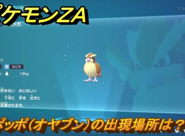 ポケモンＺＡ　ポッポ（オヤブン）の出現場所は？図鑑０２１　＃４２５　【Pokémon LEGENDS Z-A】
