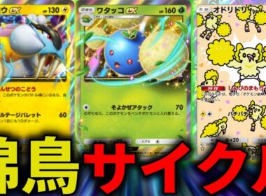 【ポケポケ】ワタッコ×オドリドリの綿鳥サイクルでタコ勝ち!?