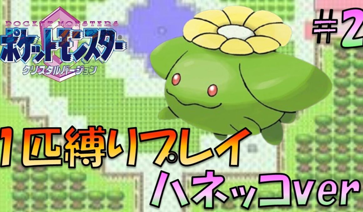 【ポケモンクリスタル】ポケモン1匹縛りプレイ!!ハネッコきみに決めた！part2【ゲーム実況】【縛りプレイ】