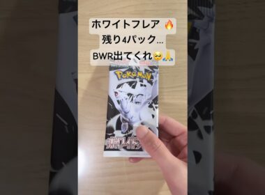 【ポケカ】残り4パック！レシラムexBWRは出るか！？ #ポケカ   #ポケモンカード   #ポケカ開封　 #ホワイトフレア   #shorts