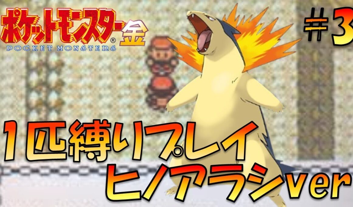 【ポケモン金銀】ポケモン1匹縛りプレイ!!ヒノアラシきみに決めた！part3【ゲーム実況】【縛りプレイ】