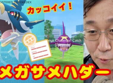 カッコイイ！！メガサメハダーレイドディやってきました！思わぬ神引きしちゃったので見て！【ポケモンGO】