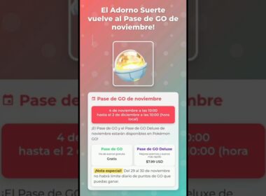 "¡TODO sobre el Pase de GO de Noviembre! Adorno Suerte + Virizion 🎁🎮"