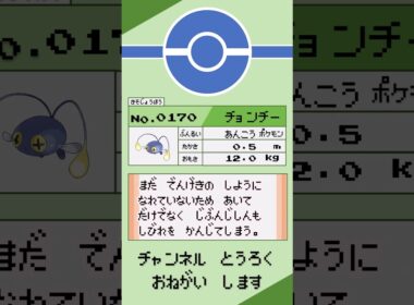 ポケモン　1分紹介　チョンチー編 #shorts #ゆっくり解説 #ポケモン