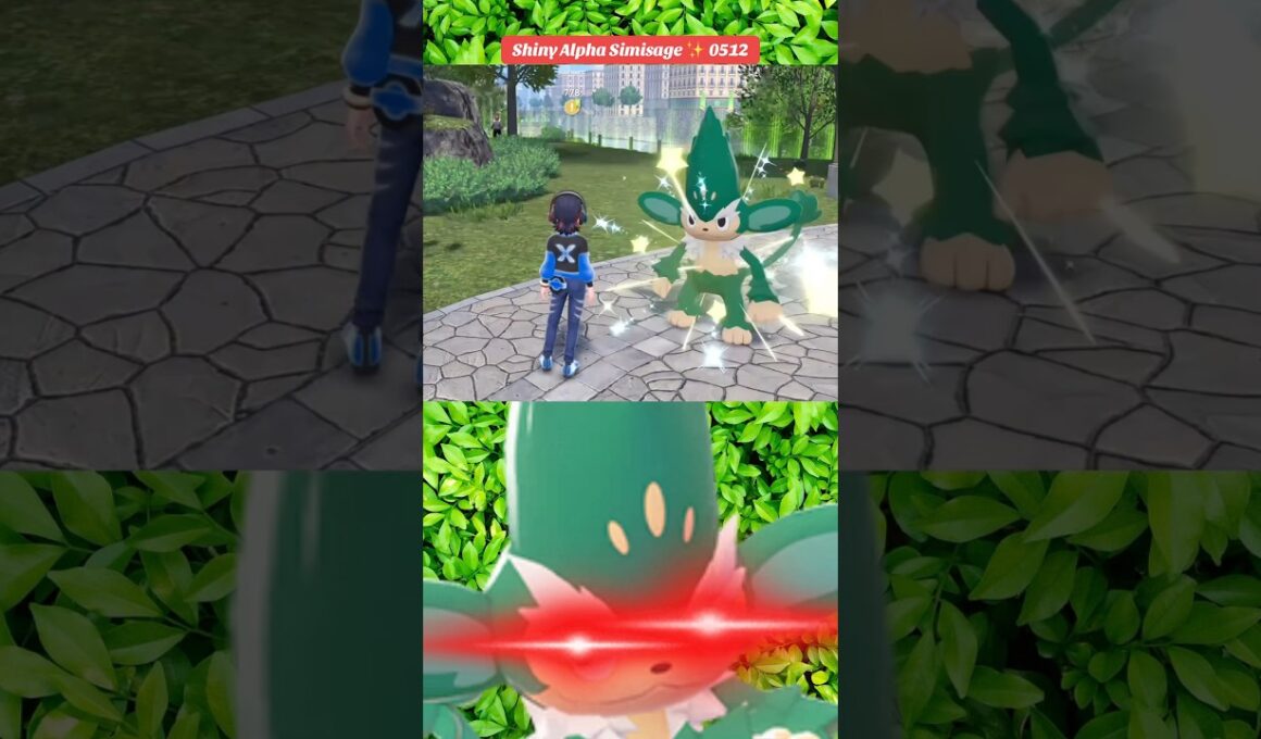 Shiny Alpha Simisage ✨ 0512 Evolved from Shiny Alpha Pansage caught in Pokemon Legends Z-A Switch 2