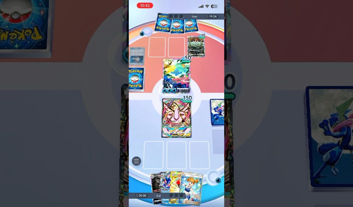 【贅沢なマナフィ】裏のコイキングに付けてれば勝ち確だったのに😂#shorts #ポケポケ #ポケモン