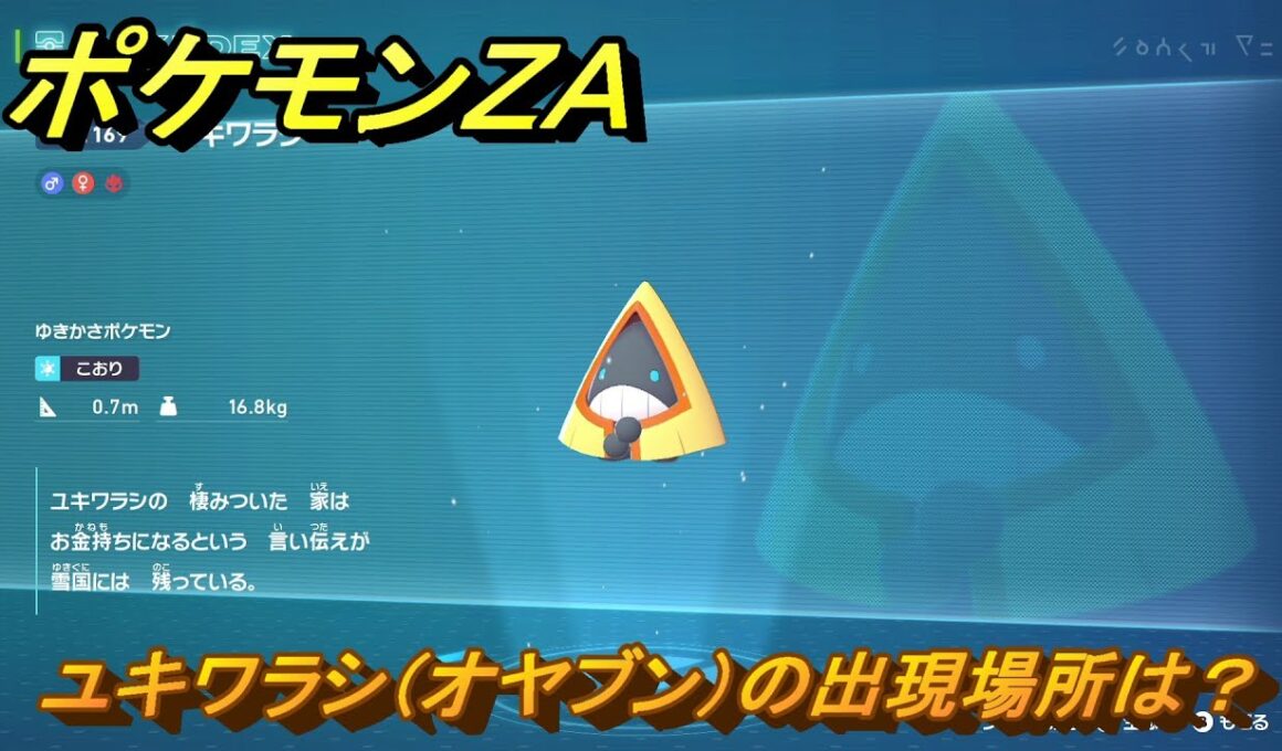 ポケモンＺＡ　ユキワラシ（オヤブン）の出現場所は？図鑑１６９　＃６１４　【Pokémon LEGENDS Z-A】