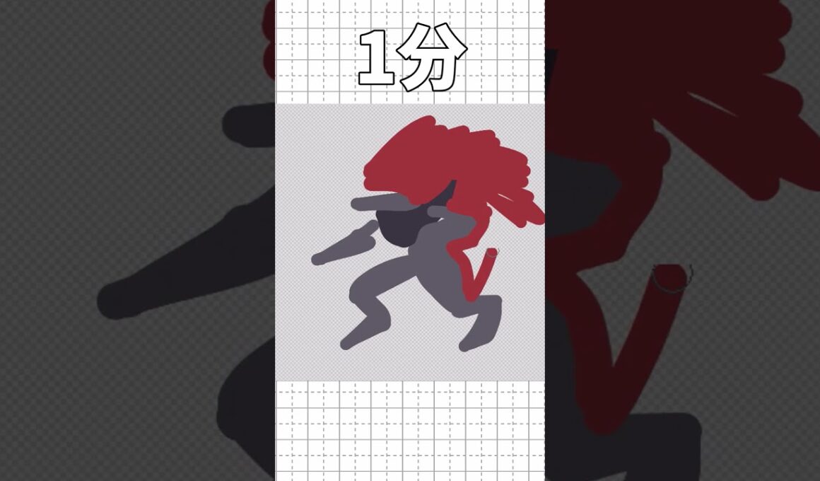 ゾロアークを10秒/1分/10分/1時間で描いてみた!!!part19 #ポケモン#shorts #short #イラスト #ゾロアーク