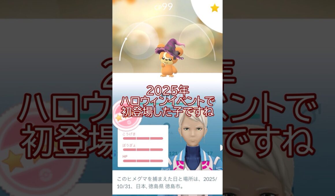 🎃魔女帽子ヒメグマ🐻🎩個体値100％✨強化PL40まで#ポケモンgo #pokemongo #pokemongoshorts