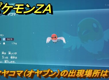 ポケモンＺＡ　ヤヤコマ（オヤブン）の出現場所は？図鑑０１０　＃５８８　【Pokémon LEGENDS Z-A】