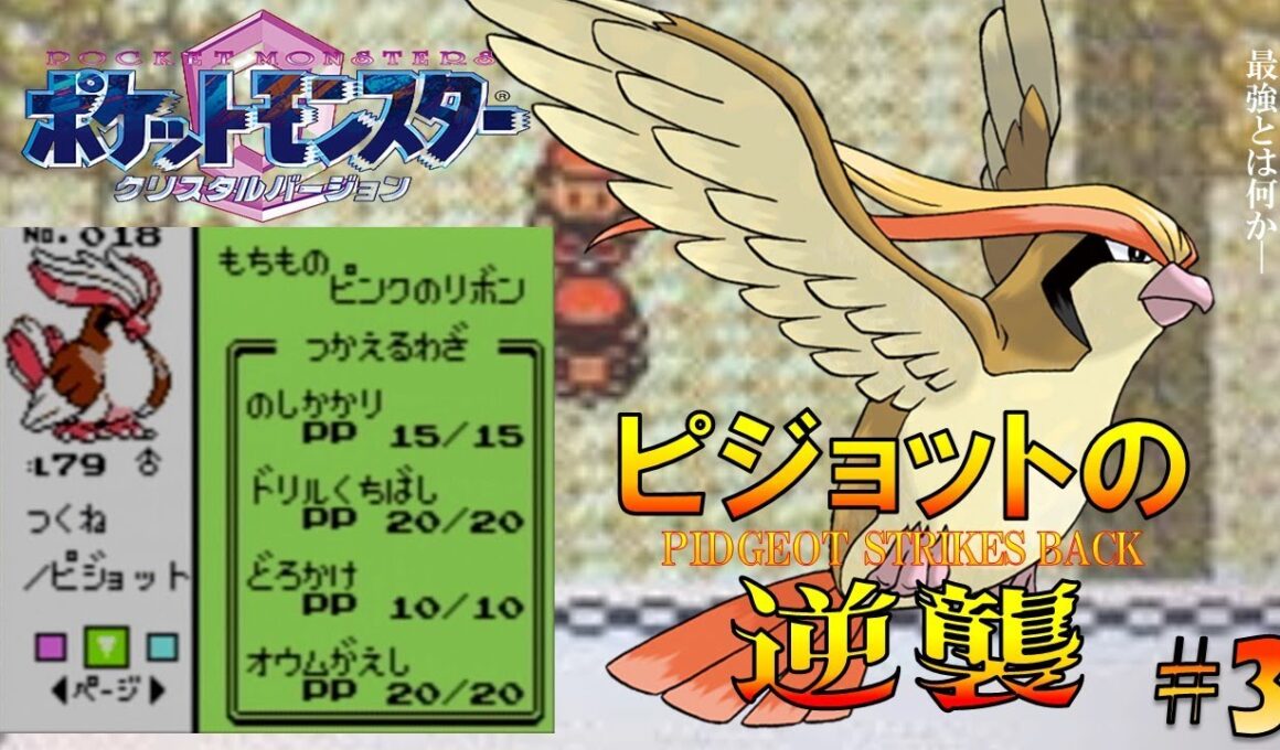 【ポケモン1匹縛りプレイ】ピジョットにドリルくちばしとのしかかりを覚えさせてジョウトを旅してレッドに逆襲する!!ポケモン1匹縛りプレイ強化ポッポきみにきめた!! part3【ゲーム実況】【縛りプレイ】