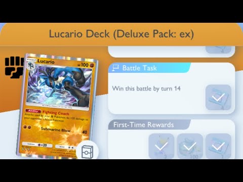 Pokémon TCG Pocket - Lucario Deck (Deluxe Pack: ex) | Early Win Mission