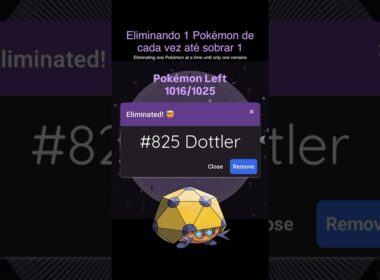 #825 Dottler Eliminado - Eliminando 1 Pokémon de cada vez até sobrar 1