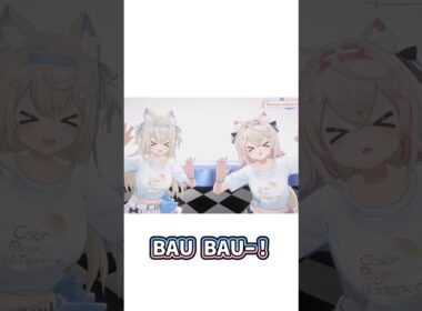 公式配信でシンクロするフワモコがかわいすぎる【ホロライブ／ホロライブ切り抜き／夏色まつり／FUWAMOCO／一条莉々華】#shorts #ホロライブ #hololive