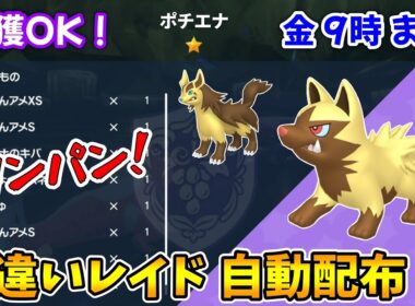 乱獲OK！ポチエナ色違いレイド自動配布会！【ポケモンSV】