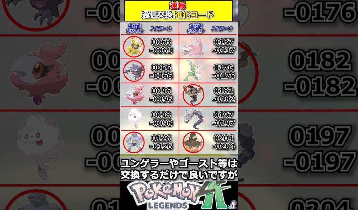 【速報】通信交換進化コード【ポケモンレジェンズZA】 #shorts  #ポケモン #ポケモンレジェンズZA
