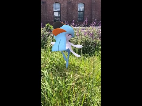 キルリア（シルクハット）｜Kirlia｜Costume｜ShinyPokémon｜赤レンガ建築群｜AR動画｜PoKeMoN GO AR｜#Shorts