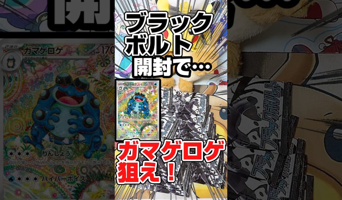 【ガマゲロゲ狙え！🐸ブラックボルト開封】ポケモンカードブラックボルトをバラパック開封です！ゴッドパック、BWR、カンダシンジを狙え！ポケモンSRなら泣きの１パック😢