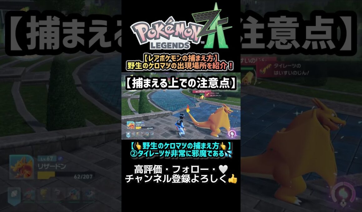 【ポケモンZA】野生のケロマツをゲットする場所と方法を紹介！ #short #ポケモン #pokemon #pokemonlegendsza #ポケモンレジェンズza  #ゲーム実況 #ケロマツ