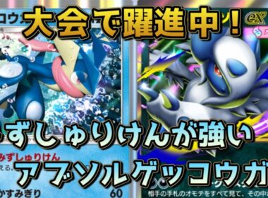 リーシャンゲッコウガメガアブソルダークライ！みずしゅりけん、ゴツメ、ダークライの削りが強いぞ！！