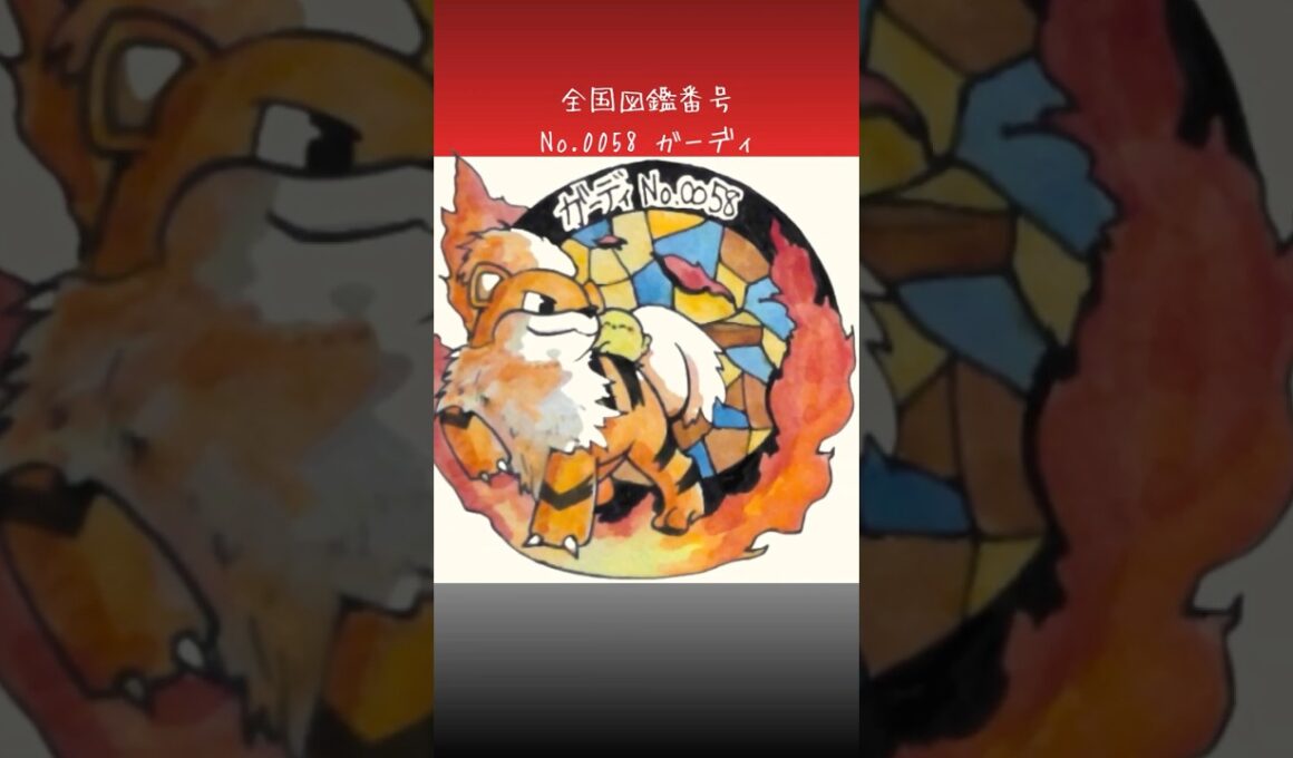 ガーディ調べてみた。　#ポケモン図鑑　#ポケポケ　#ぴよぷう　#お絵かき　#ポケモン　#ポケモンレジェンズ