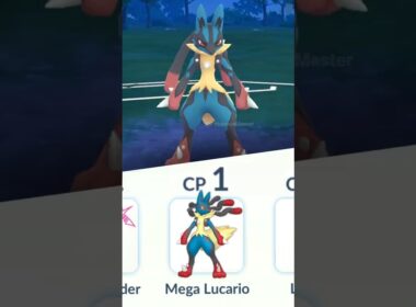 using LvL 1 Mega Lucario vs team rocket in Pokemon GO.