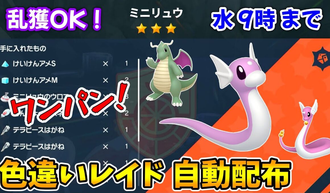 乱獲OK！ミニリュウ色違いレイド自動配布会！【ポケモンSV】