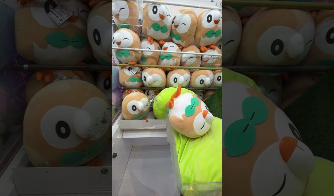 タグを狙え！確率無視でモクローゲット！　#ポケモン #ufoキャッチャー  #モクロー