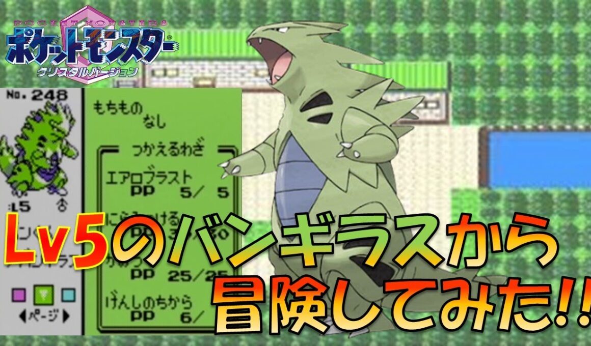 【ポケモン金銀】Lv5のバンギラスから冒険してみた！!ポケモン1匹縛りプレイ!!強化バンギラスver【ゲーム実況】【縛りプレイ】