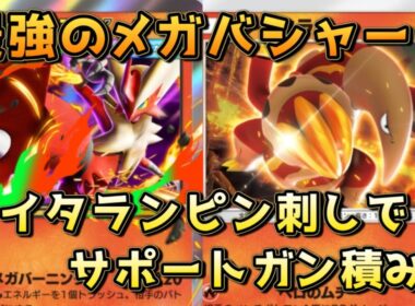 ランクマで勝てるメガバシャーモ！リーリエなど強力なサポートを豊富に積むことで、メガバシャのスペックを最大限発揮！！