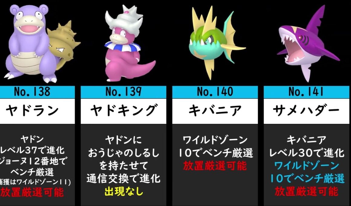【ポケモンZA】全ポケモンの色違い厳選方法を図鑑番号順に並べてみた