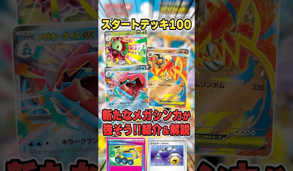 新メガシンカが環境を変える!?スタートデッキ100に収録される新規メガポケモンを解説♪【メガメガニウム/メガオーダイル/メガエンブオー】