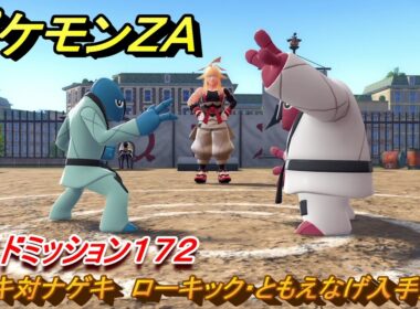 ポケモンＺＡ　ダゲキ対ナゲキ　ローキック・ともえなげ入手方法　サイドミッション１７２　＃７６１　【DLC「M次元ラッシュ」】