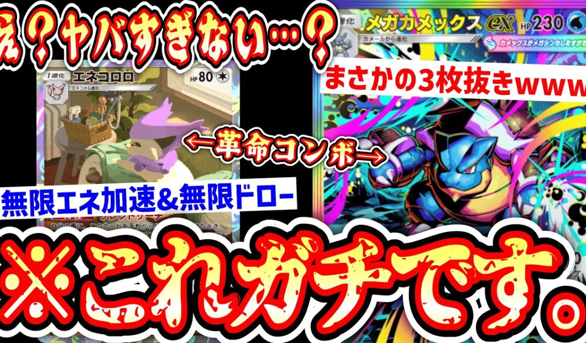【緊急】※御三家メガシンカの落ちこぼれ“メガカメックスex”が“エネコロロ”でまさかのガチ化でトリプルボンバード岡田www【ポケポケ/Pokémon Trading Card Game Pocket】