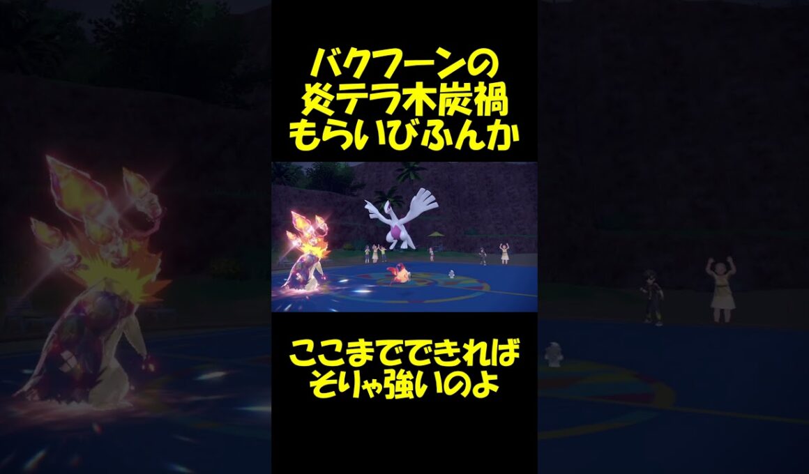 炎テラスタル木炭禍の玉もらい火噴火バクフーン　#バクゾロショート #ポケモン  #ポケモンsv #バクフーン