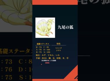 １分間でＳＶ新内定ポケモン紹介！キュウコン編　#ポケットモンスタースカーレットバイオレット　#新人vtuber 　#shorts　#キュウコン  #ゼロの秘宝