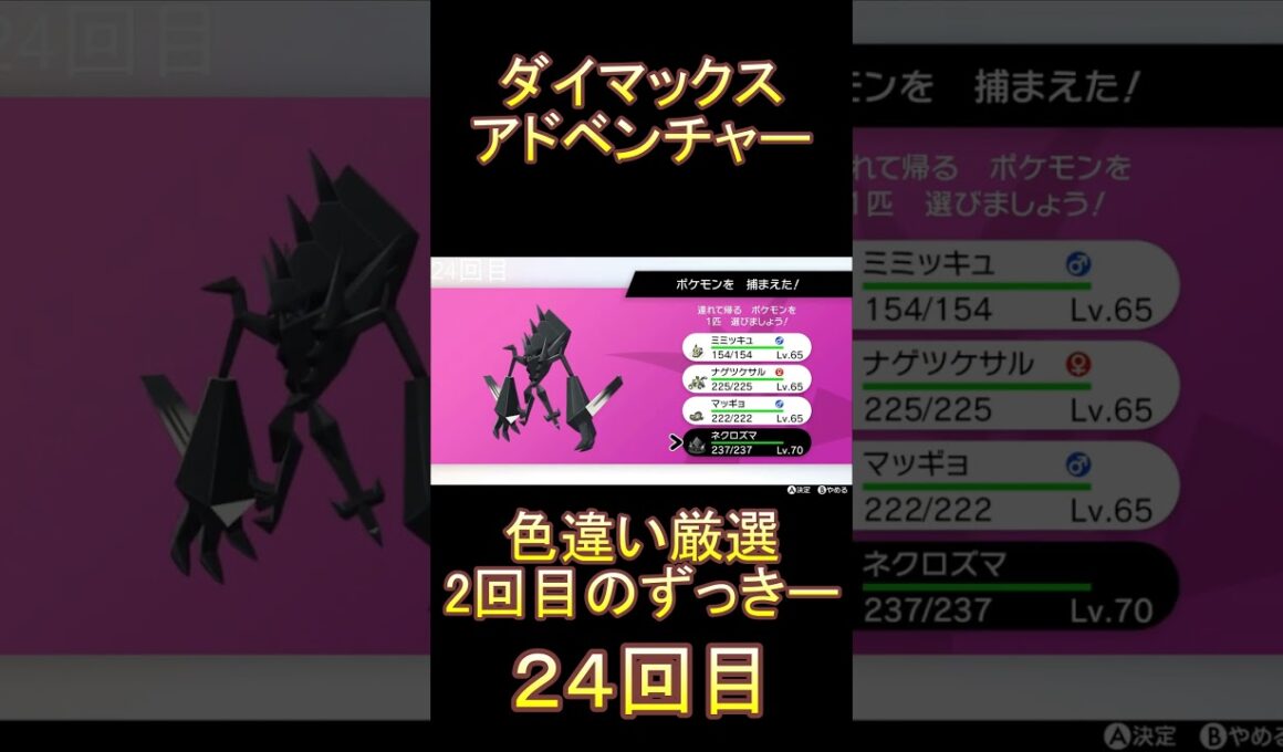 ダイマックスアドベンチャー〇回で色違いネクロズマを出す厳選王ズッキーｗ