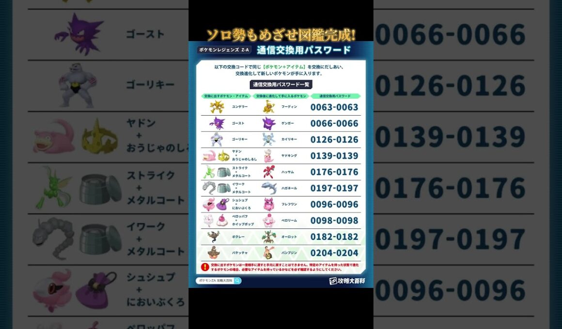 【ポケモンZA】これで図鑑完成が一気にはかどります。交換内容には気を付けて。#shorts #ポケモン #つっつー #pokemon