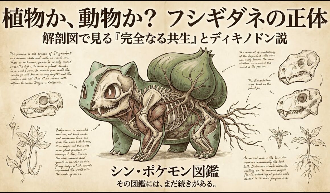 【0001｜フシギダネ】植物か、動物か？解剖図で見る「完全なる共生」とディキノドン説