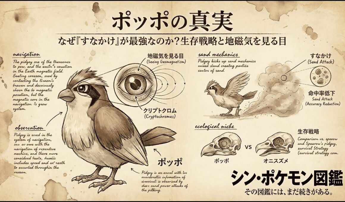 【0016｜ポッポ】なぜ「すなかけ」が最強なのか？ポッポの生存戦略と地磁気を見る目